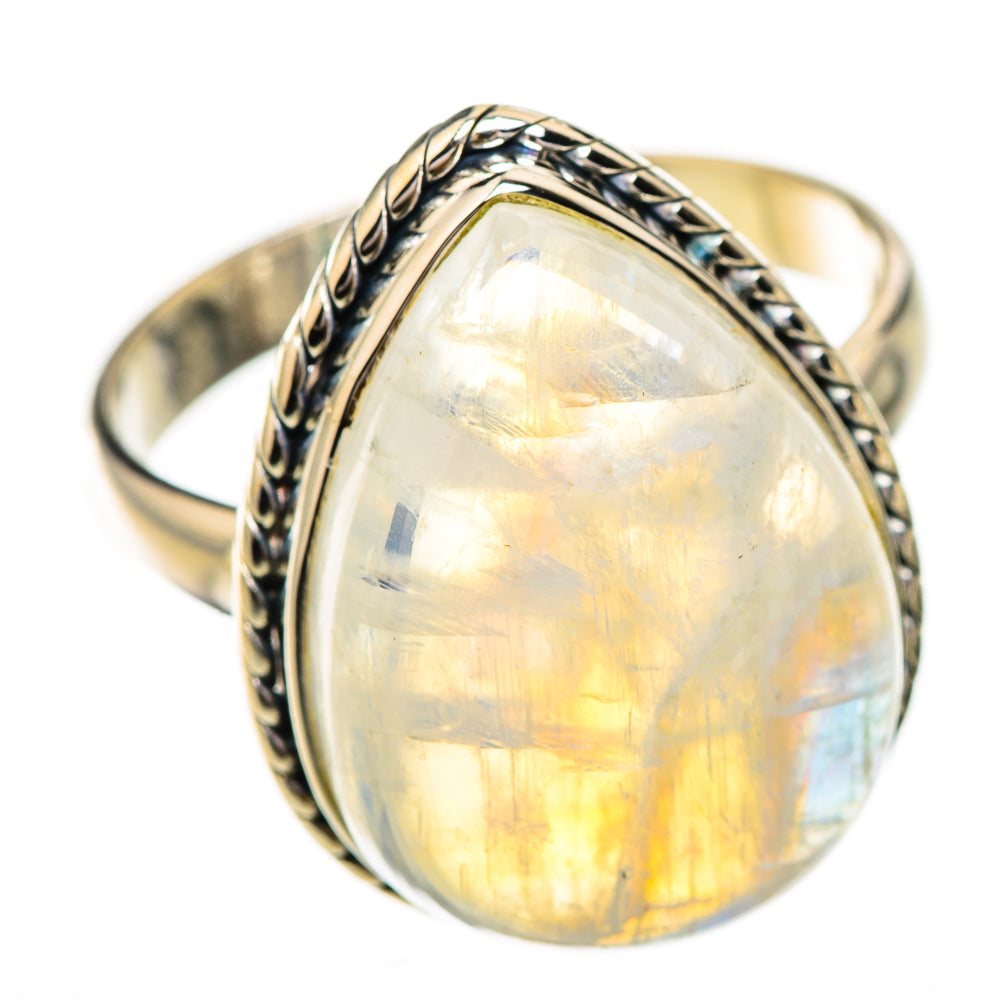 Rainbow Moonstone Rings handcrafted by Anasilvercos - RING126016 - Photo 2