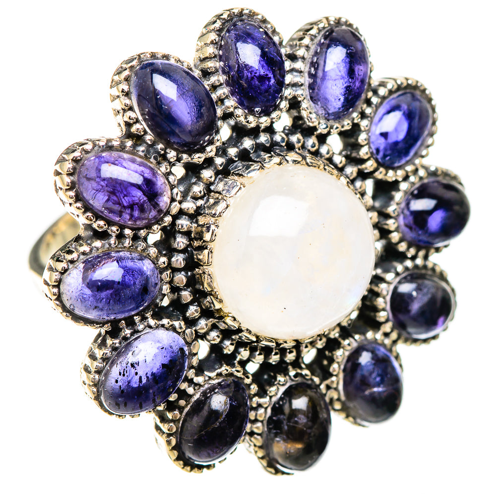 Rainbow Moonstone Rings handcrafted by Anasilvercos - RING126038 - Photo 2