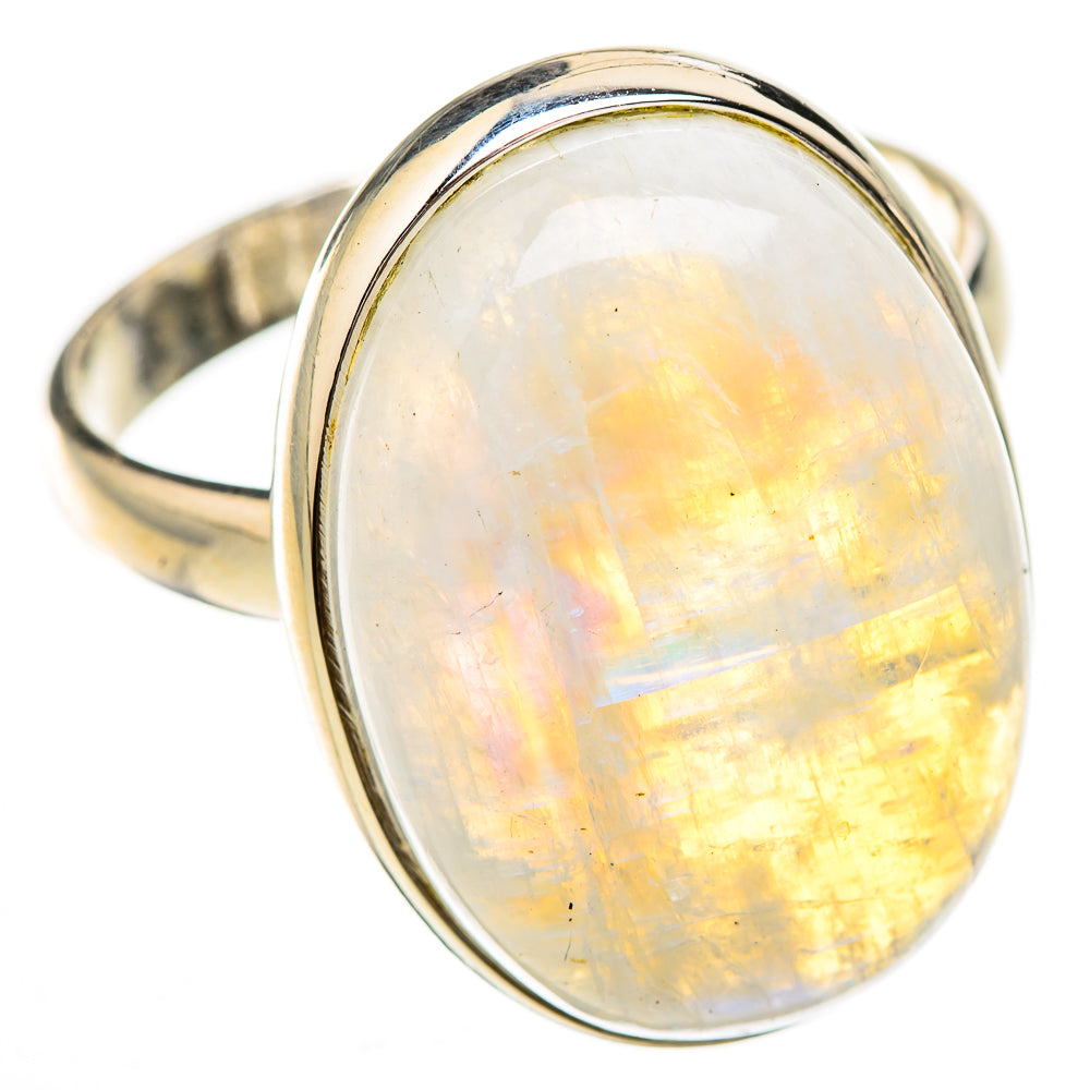 Rainbow Moonstone Rings handcrafted by Anasilvercos - RING126044 - Photo 2