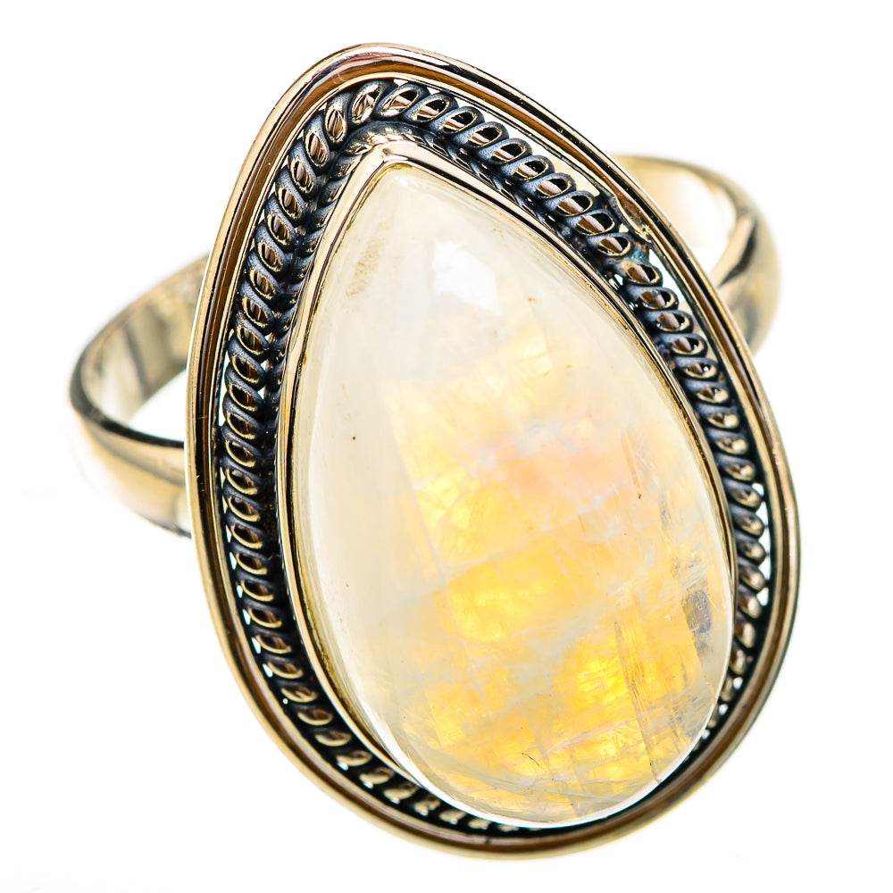Rainbow Moonstone Rings handcrafted by Anasilvercos - RING126045 - Photo 2