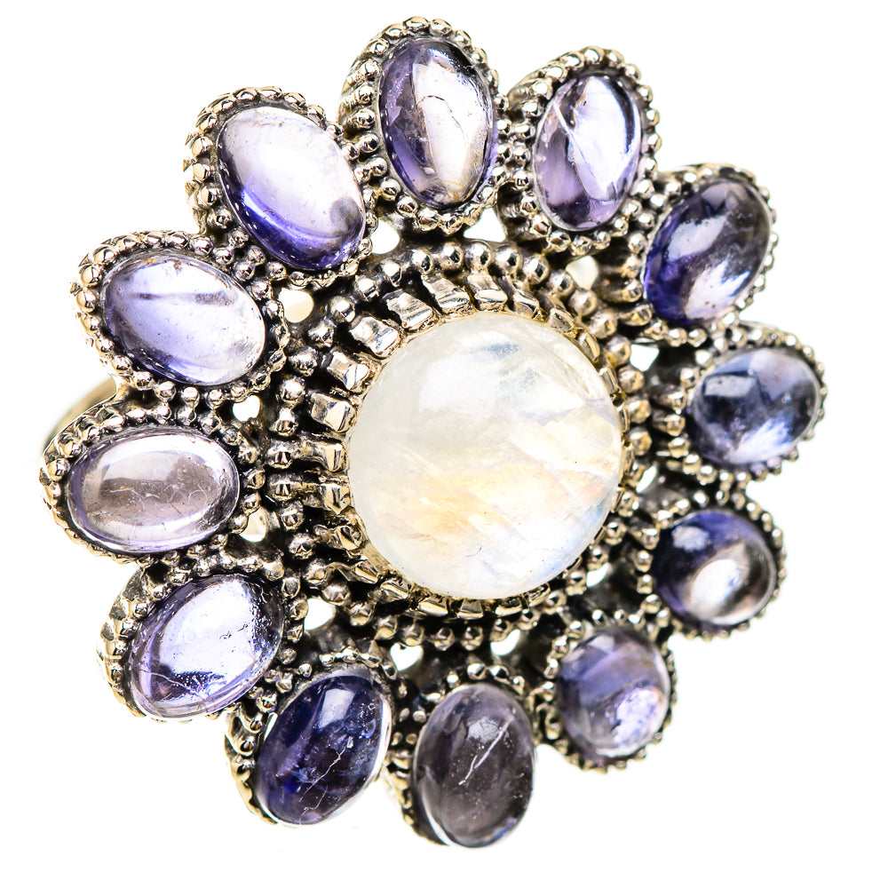 Rainbow Moonstone Rings handcrafted by Anasilvercos - RING126064 - Photo 2