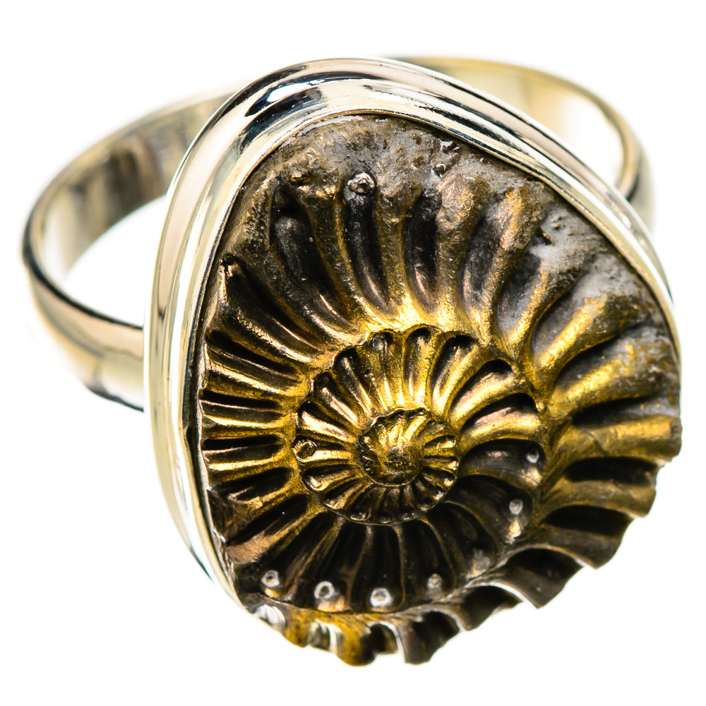 Pyrite Sea Shell Rings handcrafted by Anasilvercos - RING126086 - Photo 2