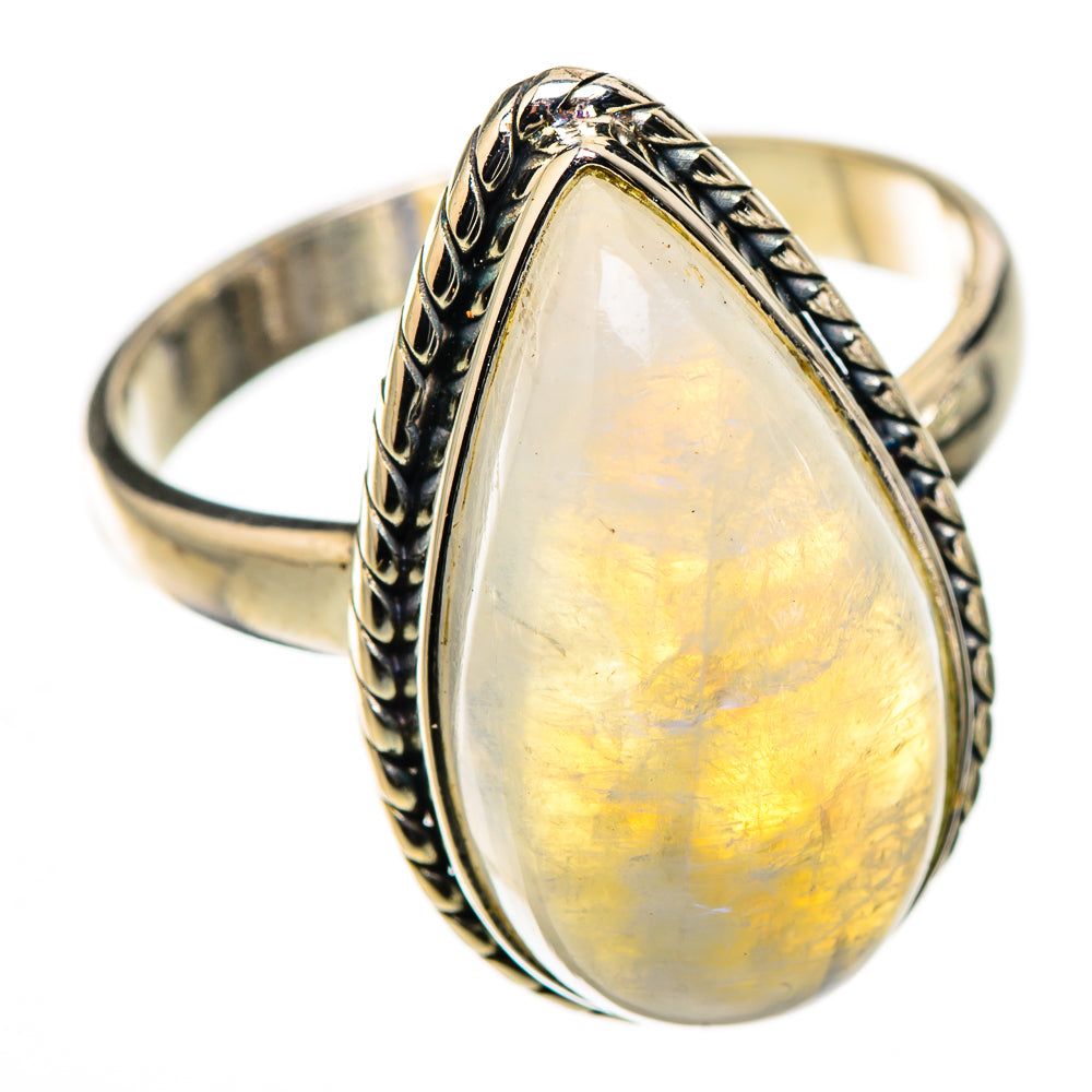 Rainbow Moonstone Rings handcrafted by Anasilvercos - RING126089 - Photo 2