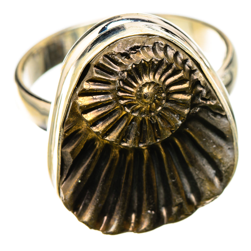 Pyrite Sea Shell Rings handcrafted by Anasilvercos - RING126102 - Photo 2
