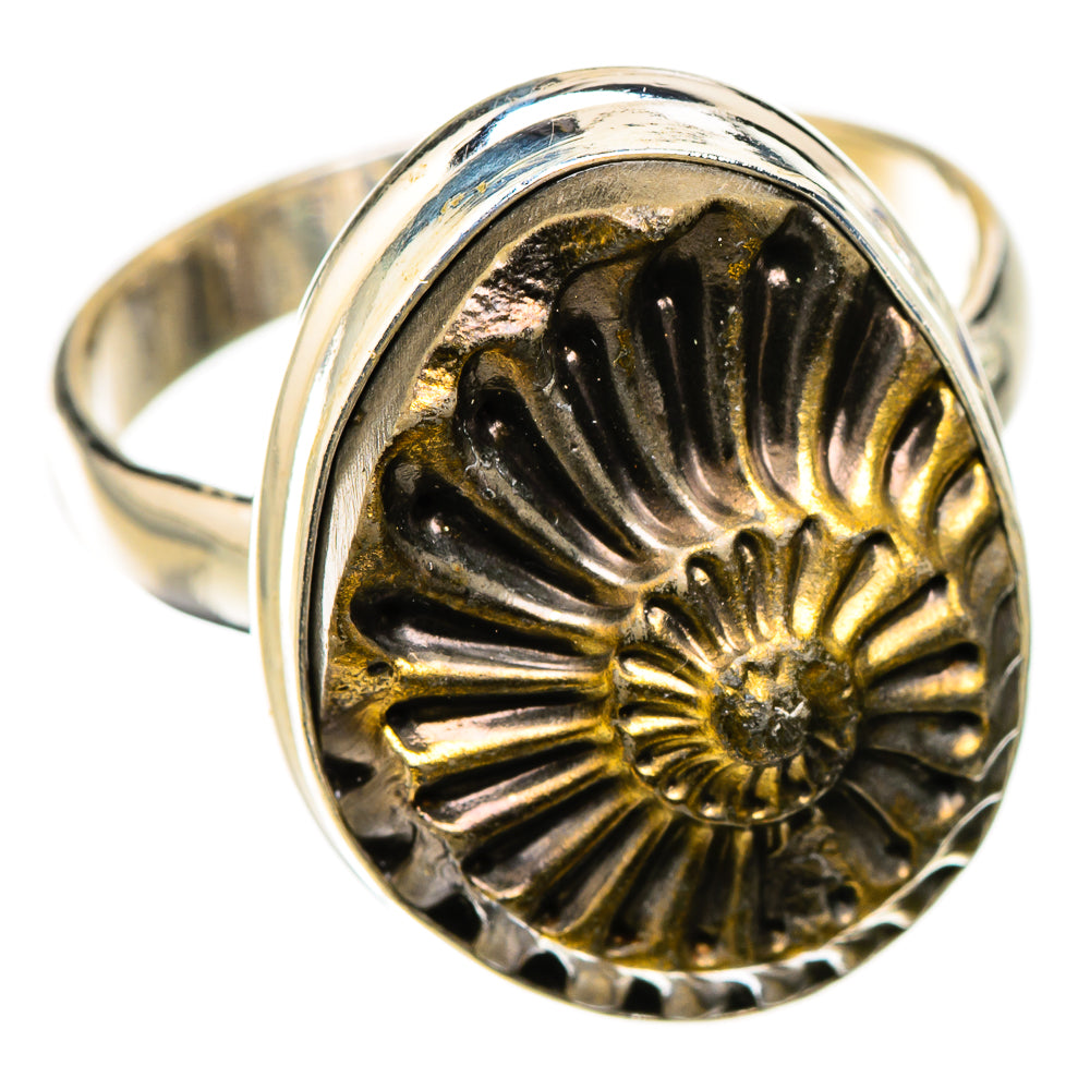 Pyrite Sea Shell Rings handcrafted by Anasilvercos - RING126103 - Photo 2