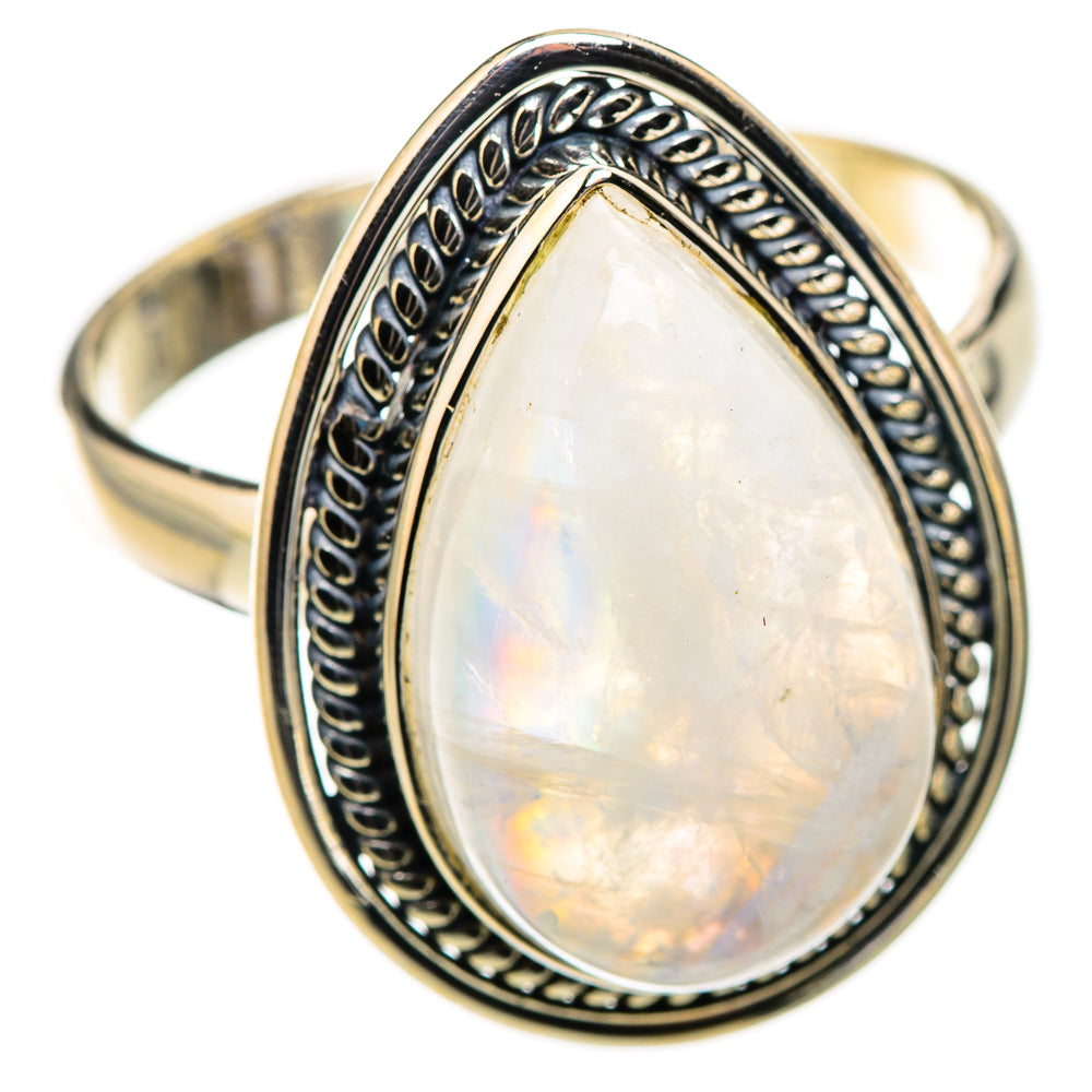 Rainbow Moonstone Rings handcrafted by Anasilvercos - RING126136 - Photo 2