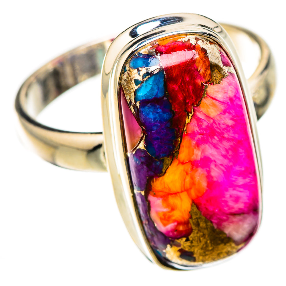 Kingman Pink Dahlia Turquoise Rings handcrafted by Anasilvercos - RING126140 - Photo 2