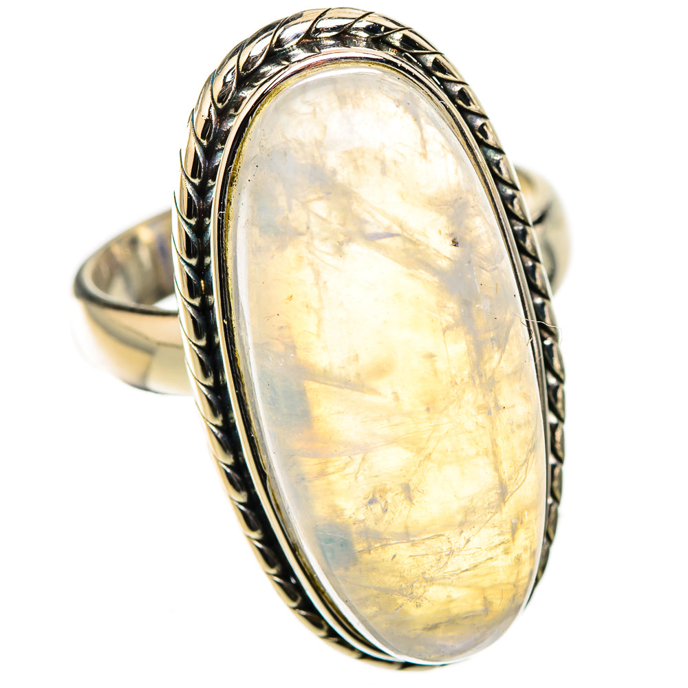 Rainbow Moonstone Rings handcrafted by Anasilvercos - RING126156 - Photo 2