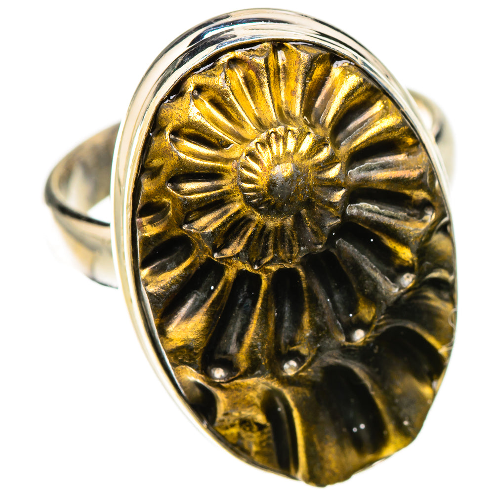 Pyrite Sea Shell Rings handcrafted by Anasilvercos - RING126173 - Photo 2