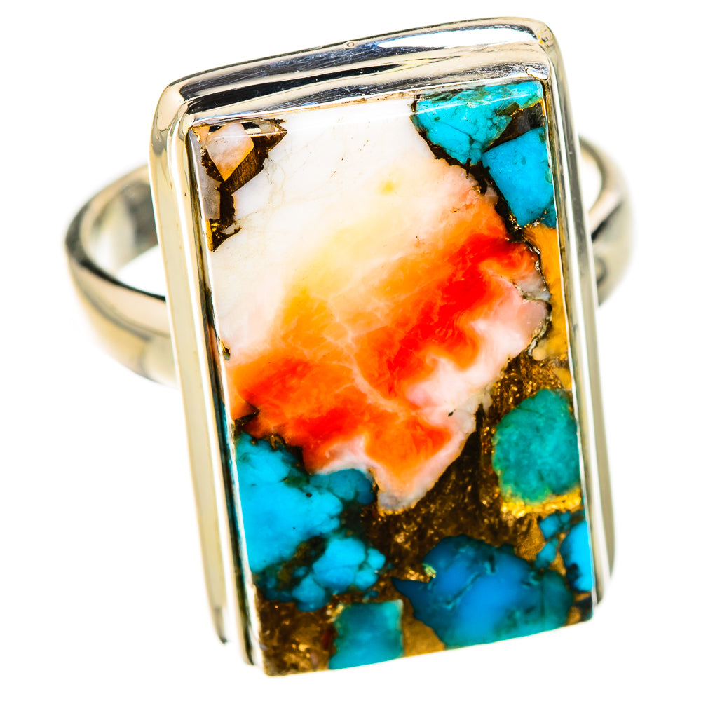 Spiny Oyster Turquoise Rings handcrafted by Anasilvercos - RING126273 - Photo 2