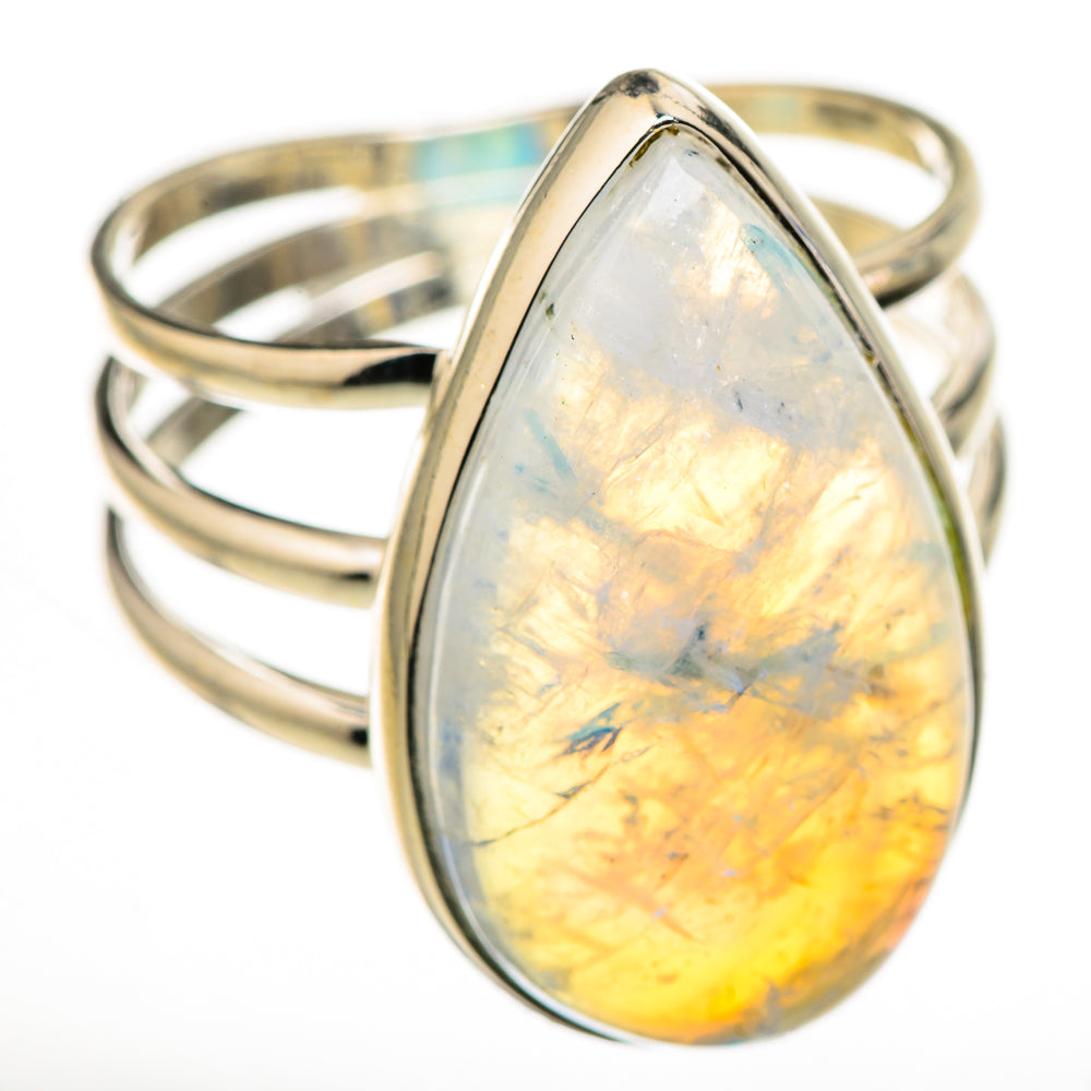 Rainbow Moonstone Rings handcrafted by Anasilvercos - RING126331 - Photo 2