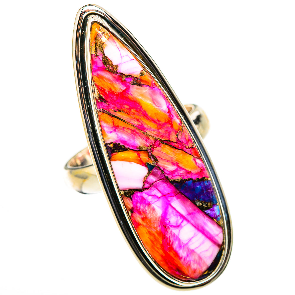 Kingman Pink Dahlia Turquoise Rings handcrafted by Anasilvercos - RING126376 - Photo 2
