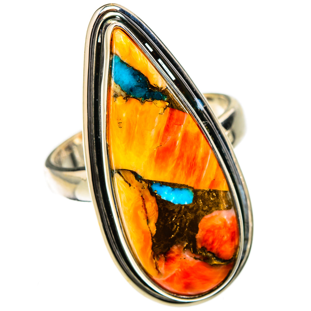 Spiny Oyster Turquoise Rings handcrafted by Anasilvercos - RING126396 - Photo 2