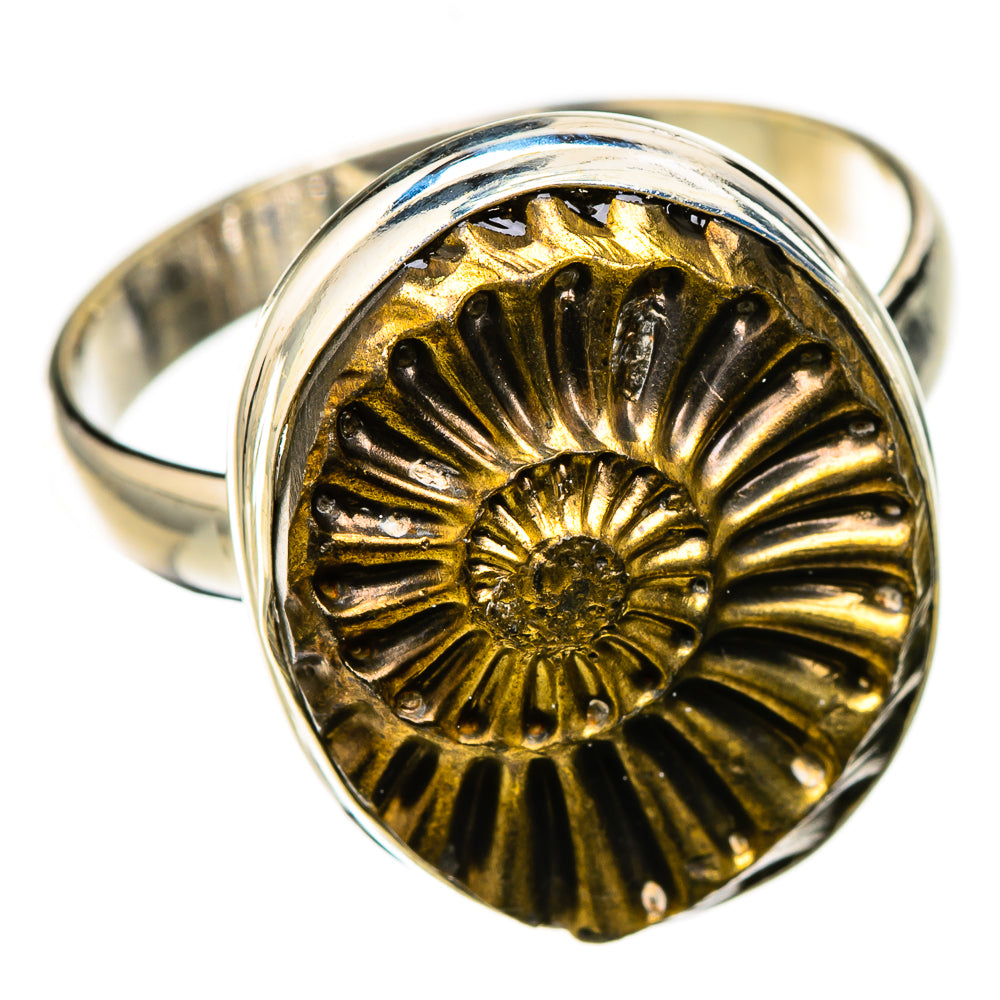 Pyrite Sea Shell Rings handcrafted by Anasilvercos - RING126414 - Photo 2