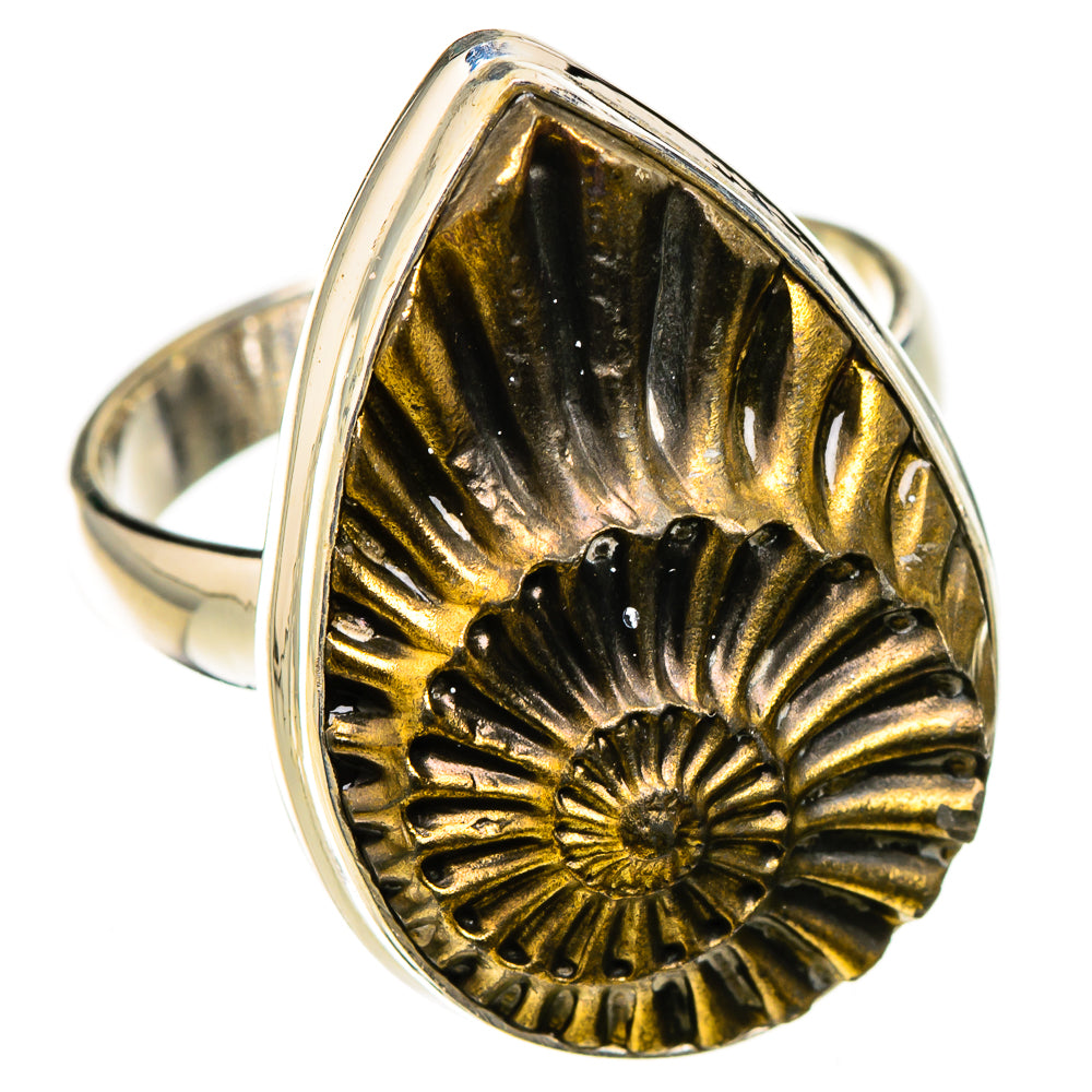 Pyrite Sea Shell Rings handcrafted by Anasilvercos - RING126415 - Photo 2