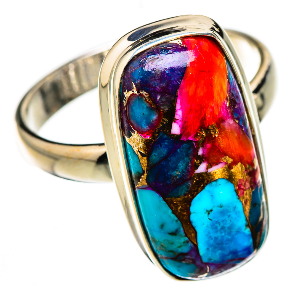 Kingman Pink Dahlia Turquoise Rings handcrafted by Anasilvercos - RING126418 - Photo 2