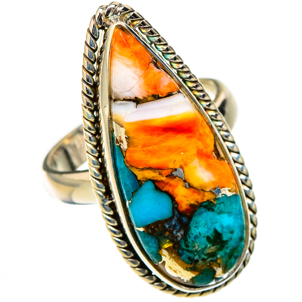 Spiny Oyster Turquoise Rings handcrafted by Anasilvercos - RING126419 - Photo 2