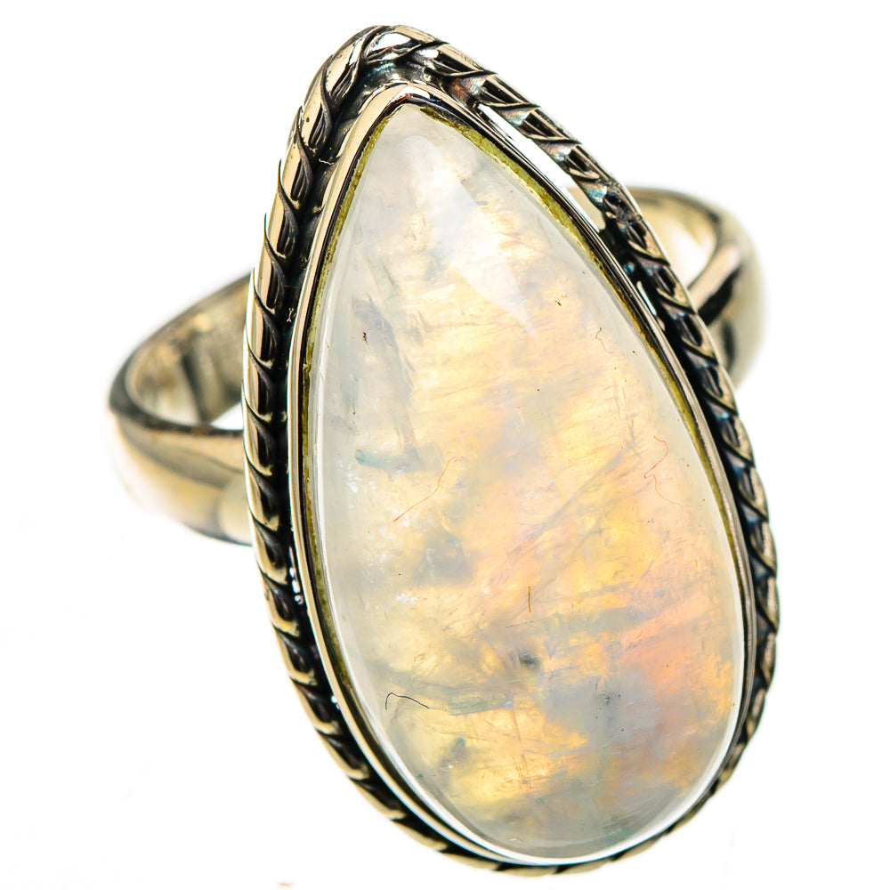 Rainbow Moonstone Rings handcrafted by Anasilvercos - RING126434 - Photo 2