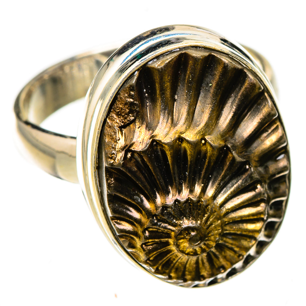 Pyrite Sea Shell Rings handcrafted by Anasilvercos - RING126435 - Photo 2