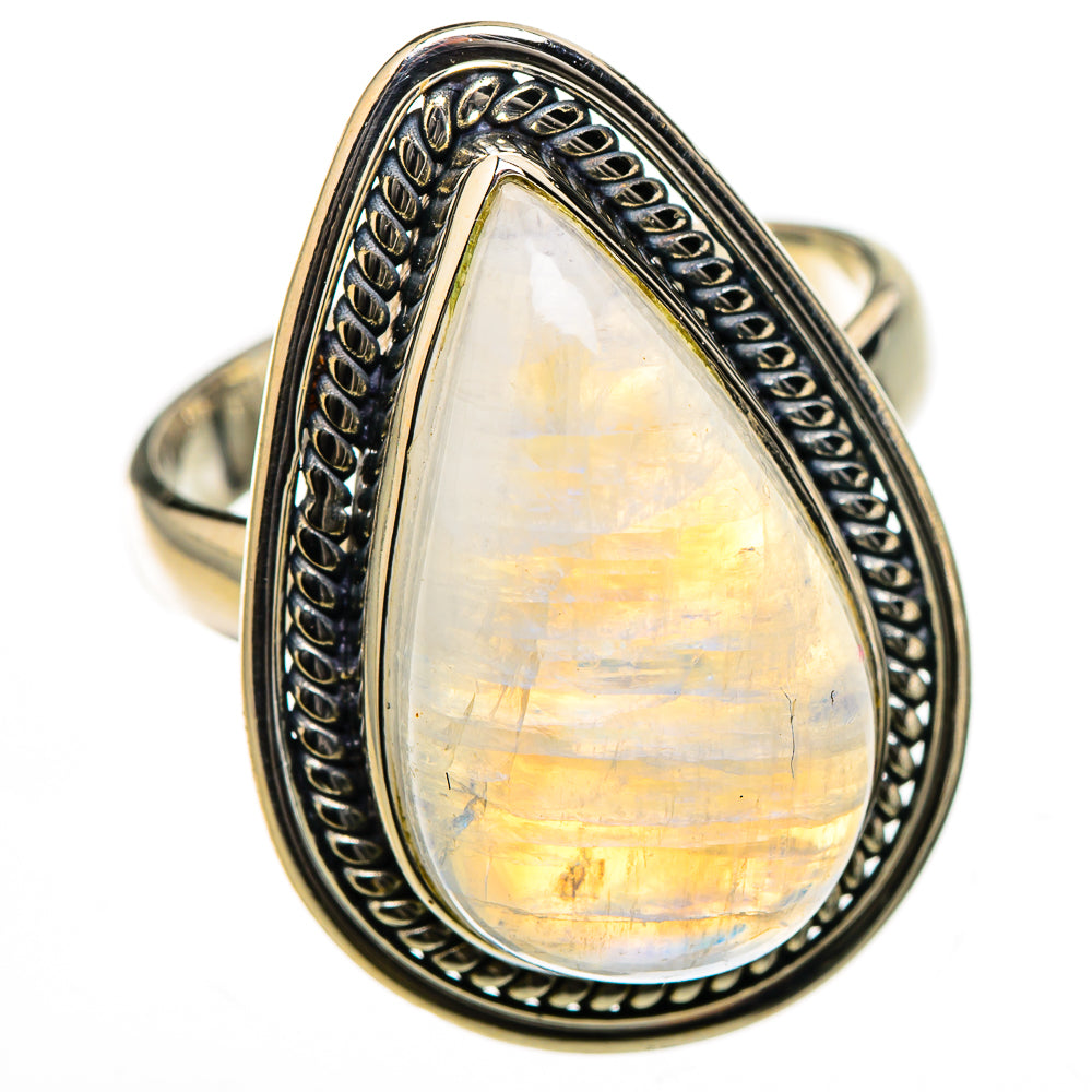 Rainbow Moonstone Rings handcrafted by Anasilvercos - RING126478 - Photo 2
