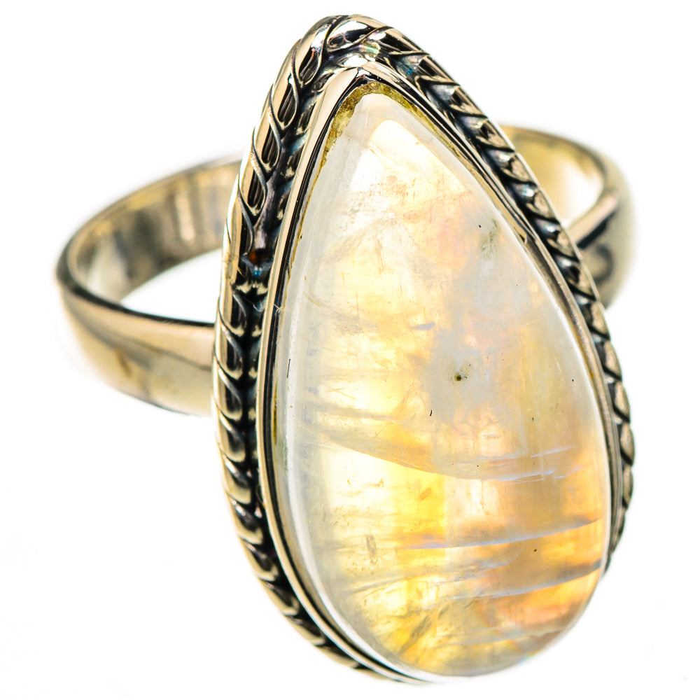 Rainbow Moonstone Rings handcrafted by Anasilvercos - RING126499 - Photo 2