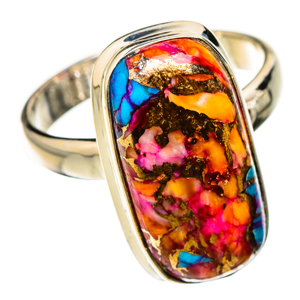 Kingman Pink Dahlia Turquoise Rings handcrafted by Anasilvercos - RING126522 - Photo 2