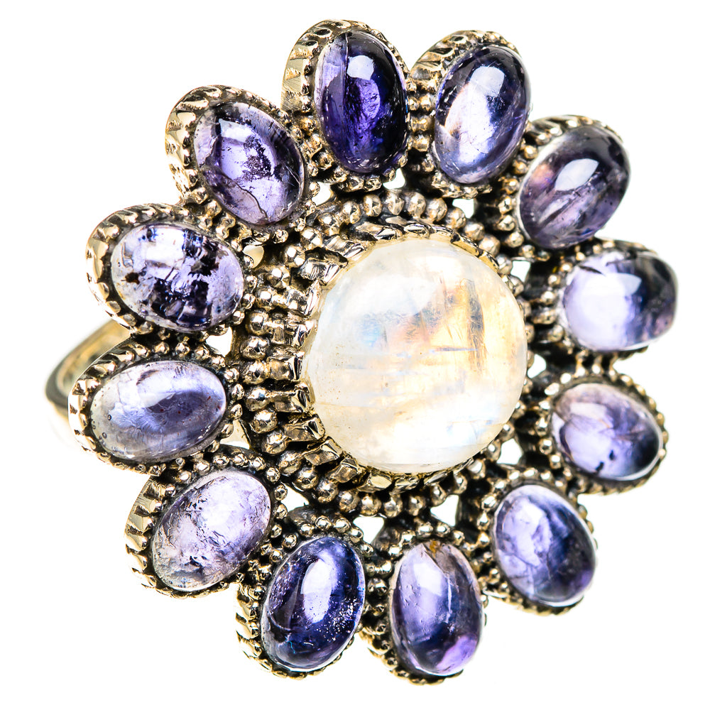 Rainbow Moonstone Rings handcrafted by Anasilvercos - RING126571 - Photo 2