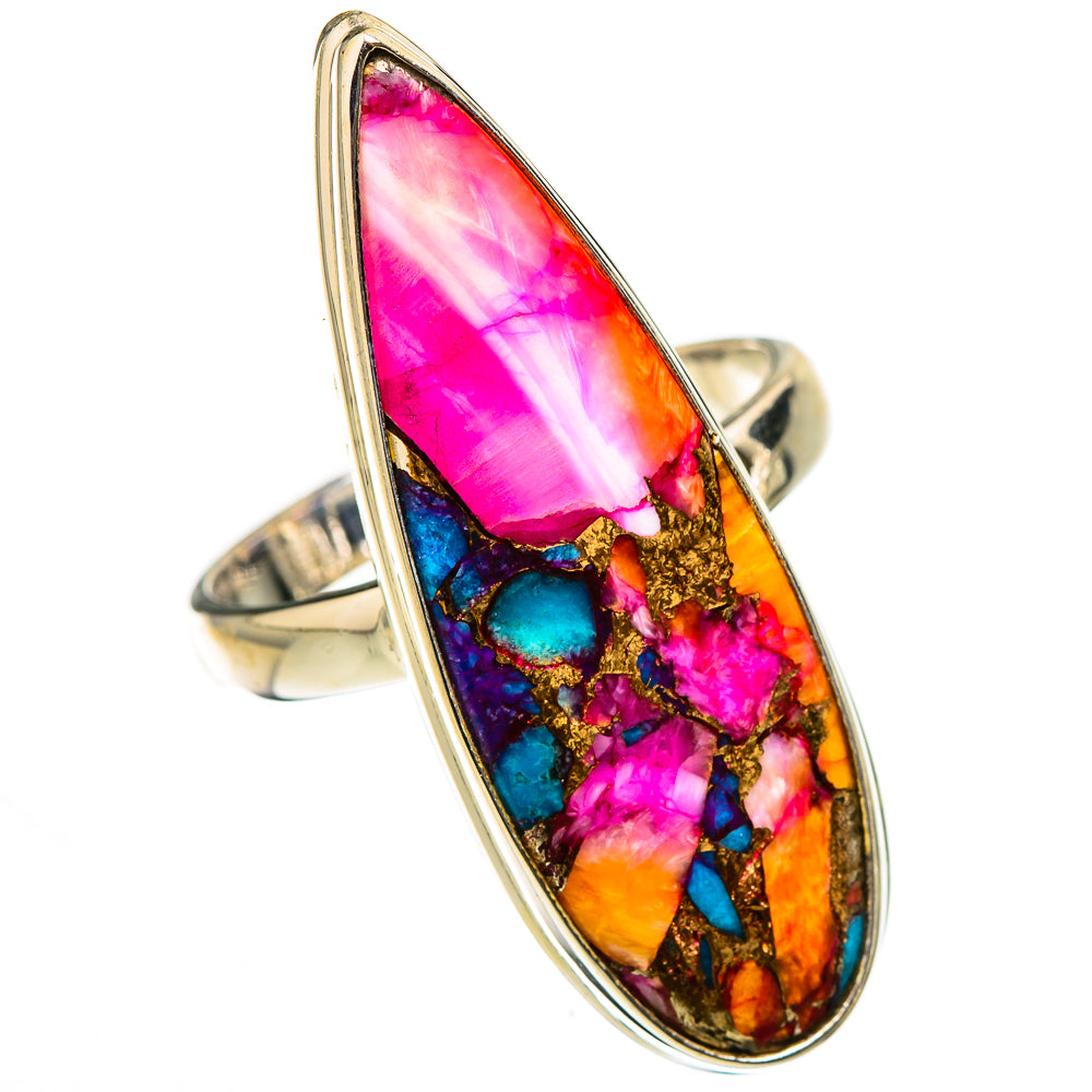 Kingman Pink Dahlia Turquoise Rings handcrafted by Anasilvercos - RING126623 - Photo 2