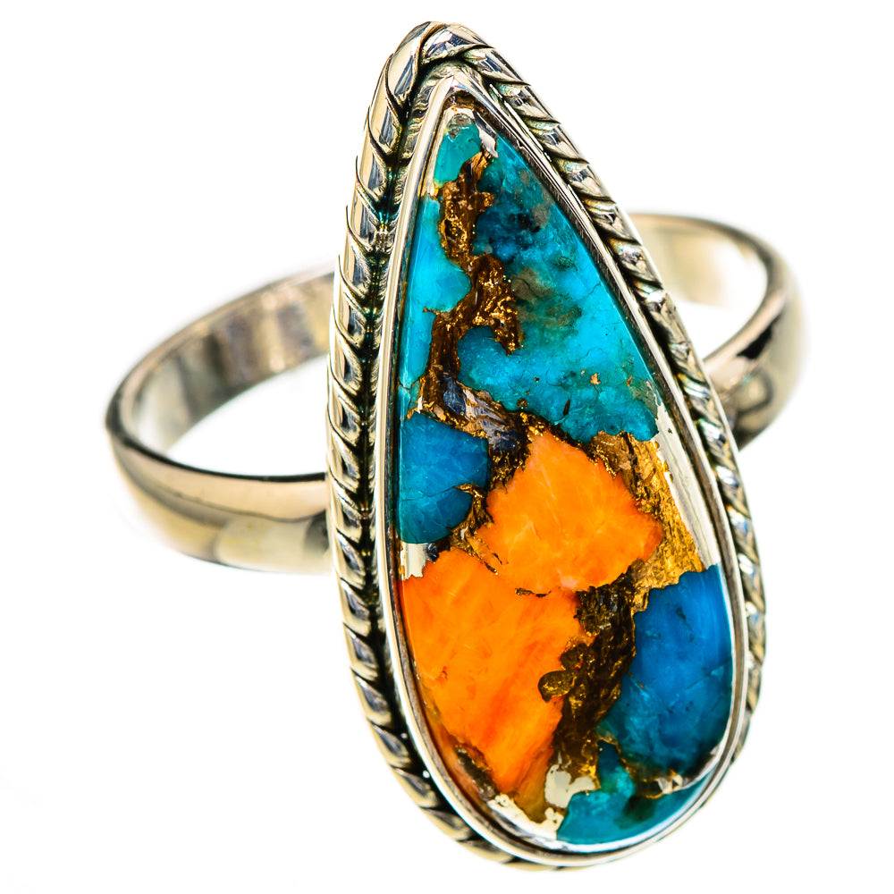 Spiny Oyster Turquoise Rings handcrafted by Anasilvercos - RING126704 - Photo 2