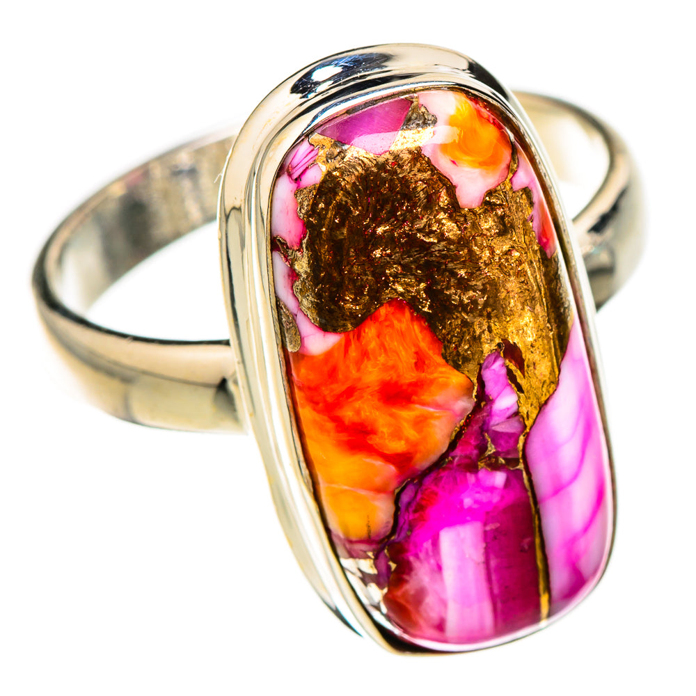 Kingman Pink Dahlia Turquoise Rings handcrafted by Anasilvercos - RING126739 - Photo 2
