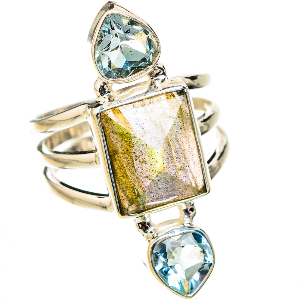 Labradorite, Blue Topaz Rings handcrafted by Anasilvercos - RING126754 - Photo 2