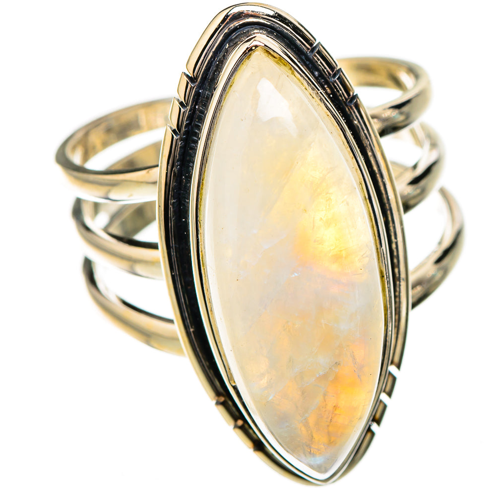 Rainbow Moonstone Rings handcrafted by Anasilvercos - RING126786 - Photo 2
