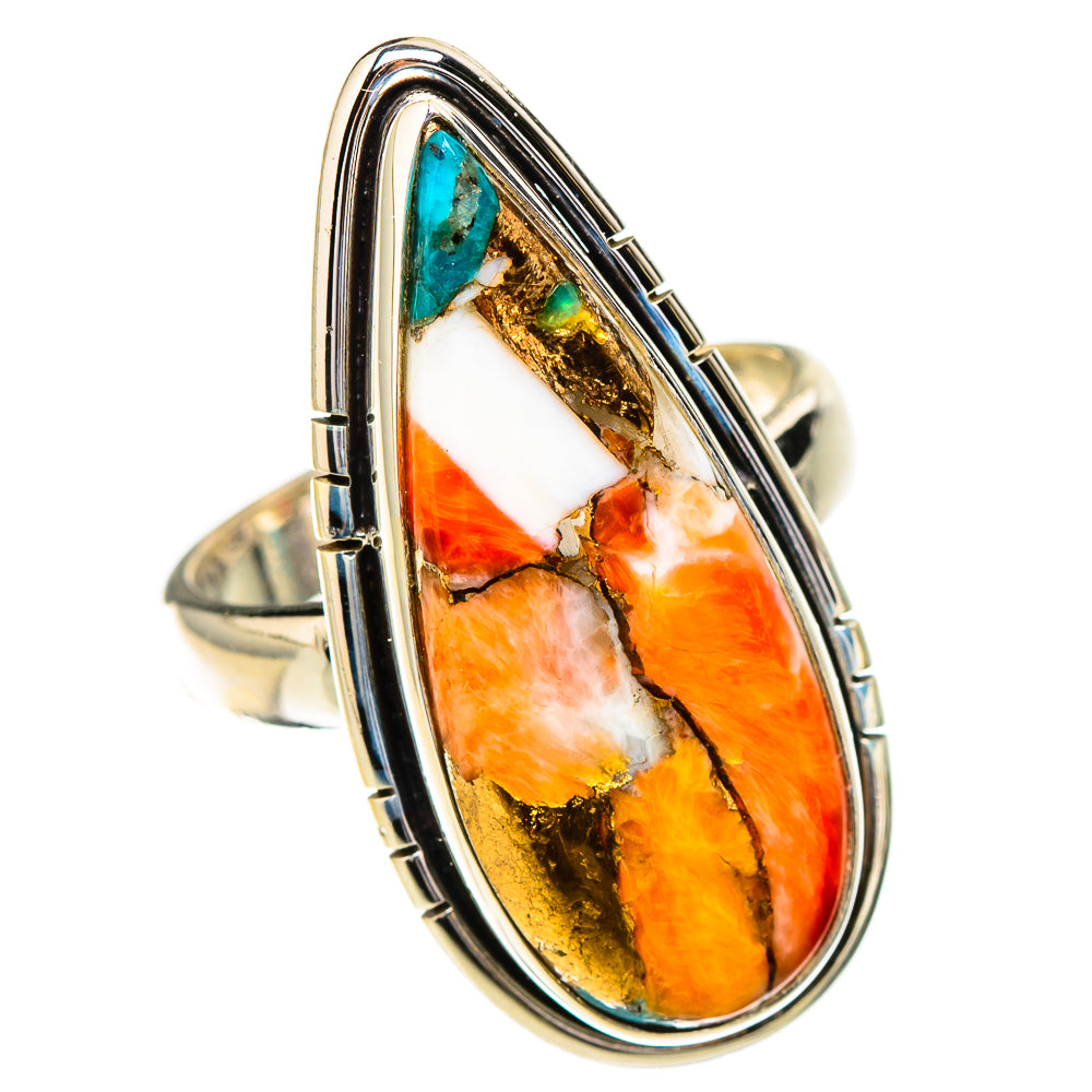 Spiny Oyster Turquoise Rings handcrafted by Anasilvercos - RING126789 - Photo 2
