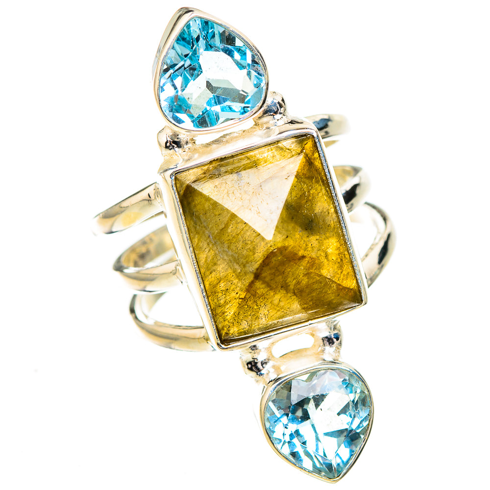 Labradorite, Blue Topaz Rings handcrafted by Anasilvercos - RING126833 - Photo 2