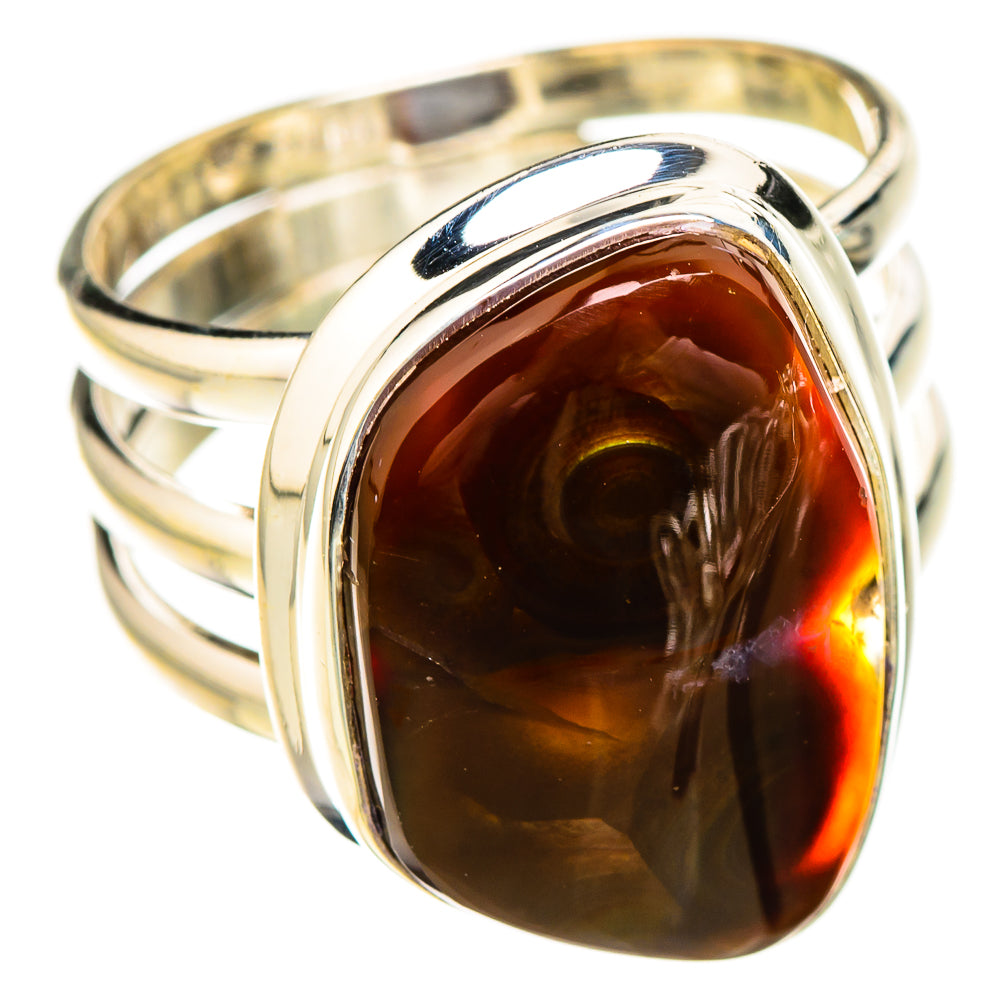 Mexican Fire Agate Rings handcrafted by Anasilvercos - RING126844 - Photo 2