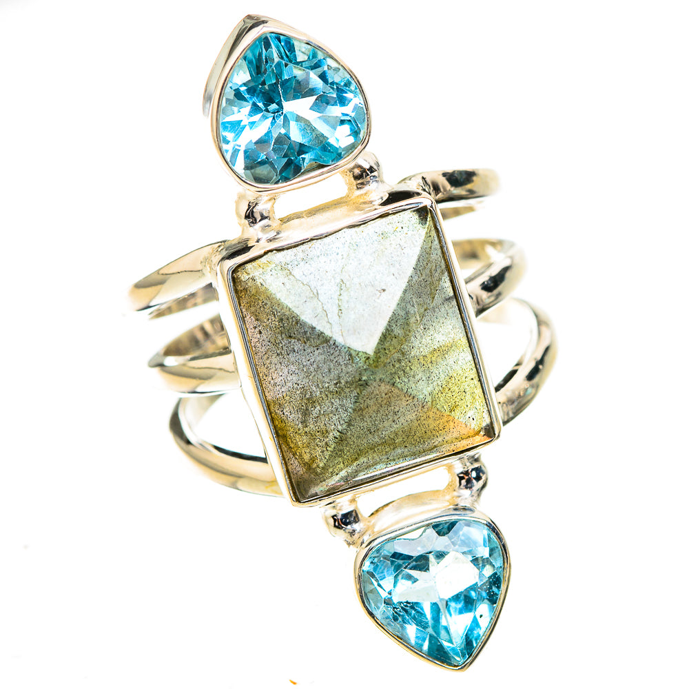 Labradorite, Blue Topaz Rings handcrafted by Anasilvercos - RING126879 - Photo 2