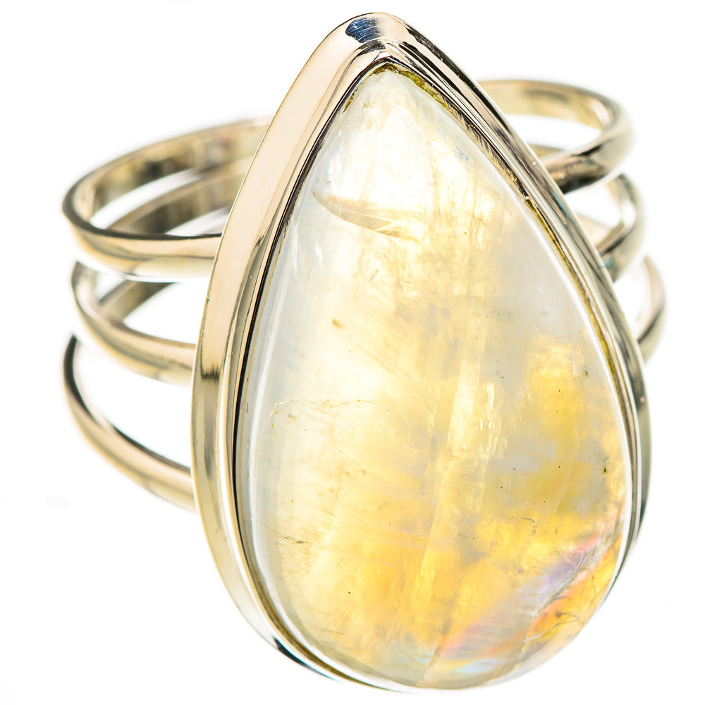 Rainbow Moonstone Rings handcrafted by Anasilvercos - RING126900 - Photo 2