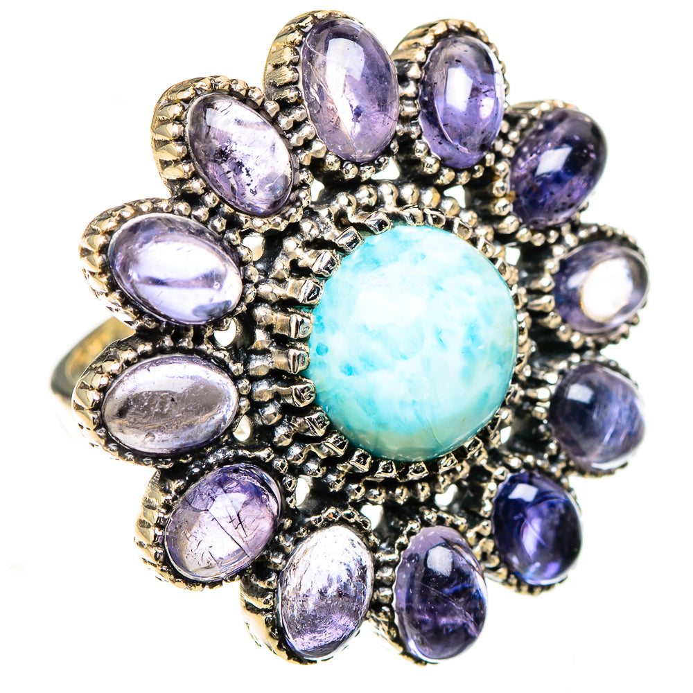 Larimar, Tanzanite Rings handcrafted by Anasilvercos - RING126901 - Photo 2