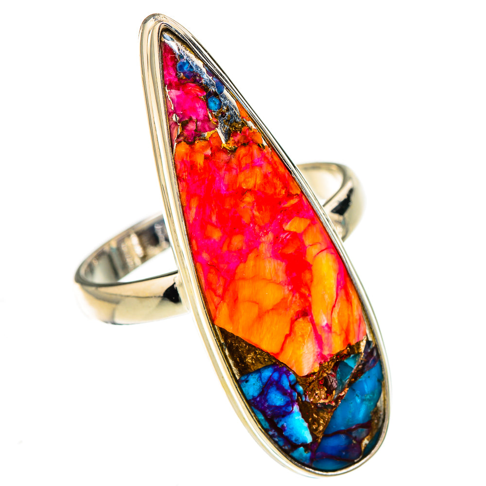 Kingman Pink Dahlia Turquoise Rings handcrafted by Anasilvercos - RING126928 - Photo 2