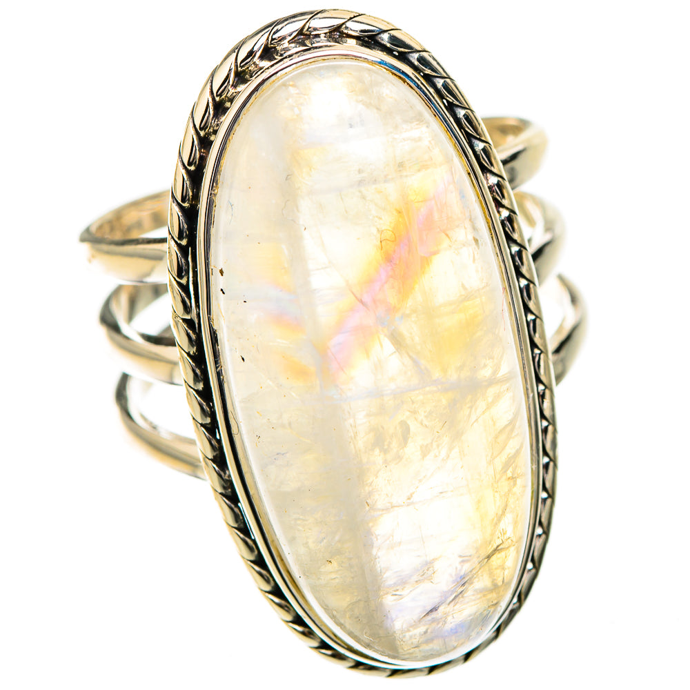 Rainbow Moonstone Rings handcrafted by Anasilvercos - RING126946 - Photo 2