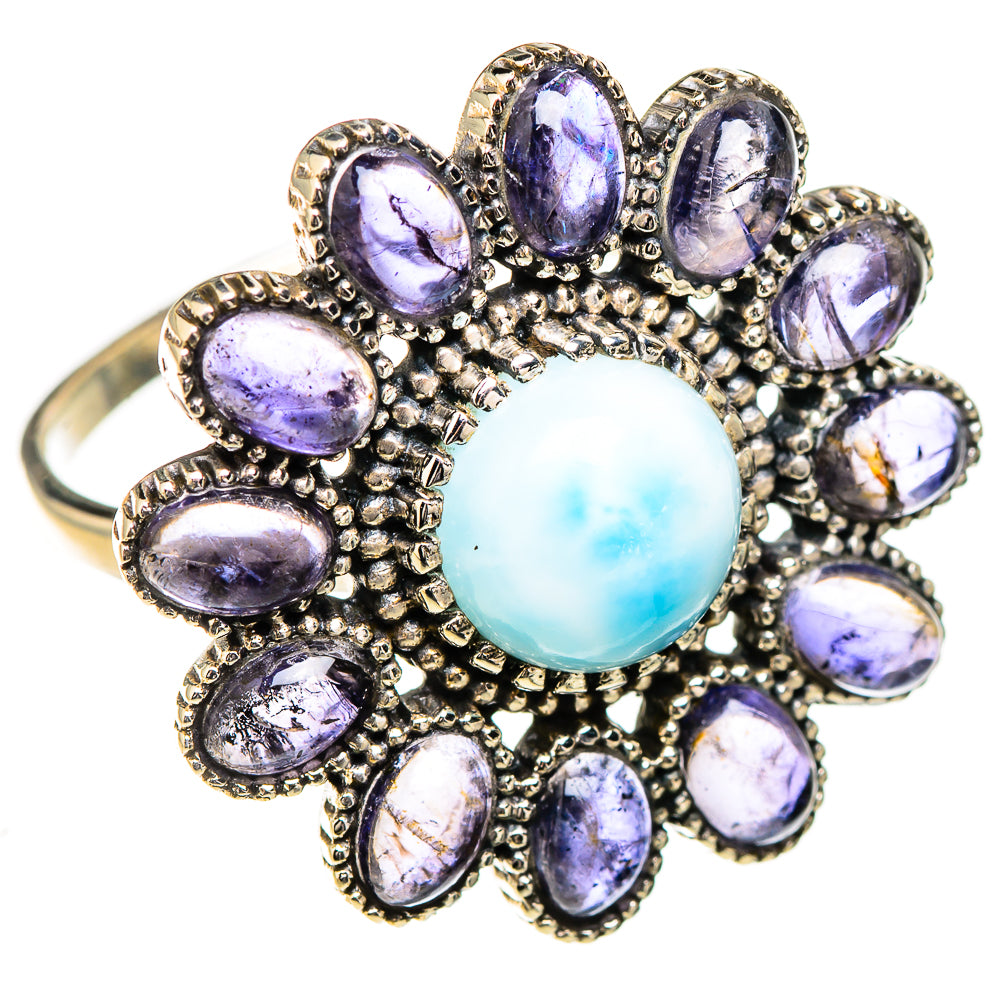 Larimar, Tanzanite Rings handcrafted by Anasilvercos - RING126950 - Photo 2