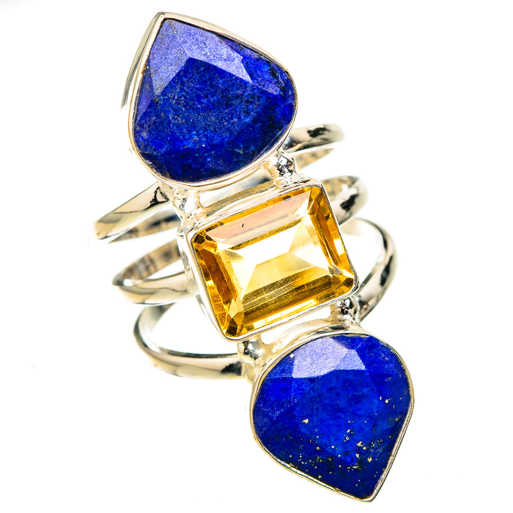 Lapis Lazuli, Citrine Rings handcrafted by Anasilvercos - RING126956 - Photo 2