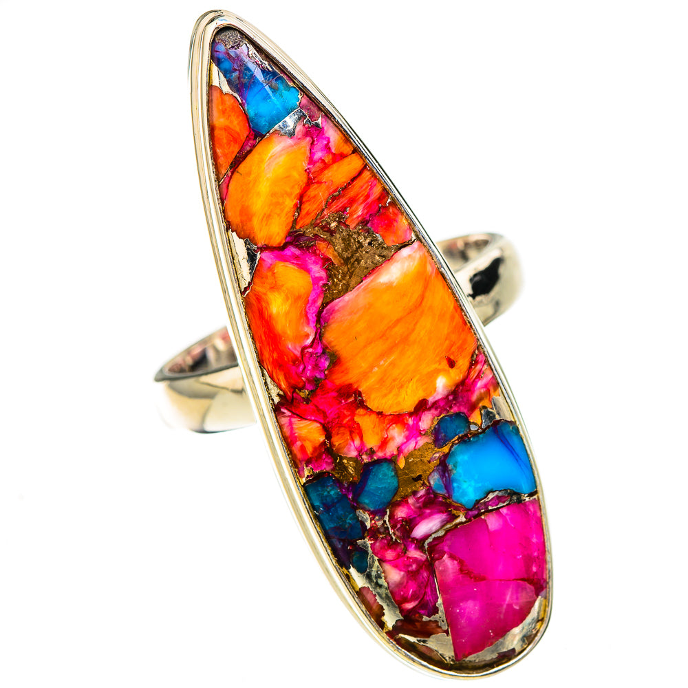 Kingman Pink Dahlia Turquoise Rings handcrafted by Anasilvercos - RING126971 - Photo 2
