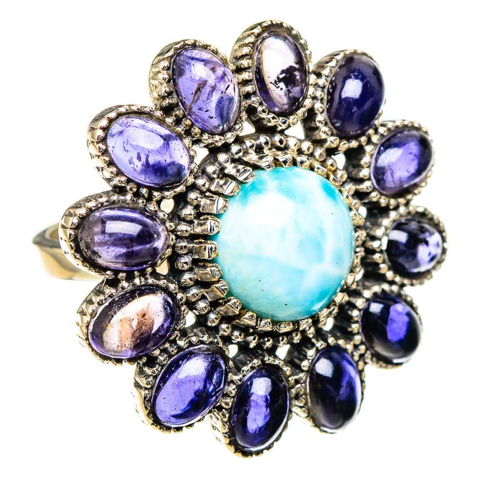 Larimar, Tanzanite Rings handcrafted by Anasilvercos - RING126973 - Photo 2