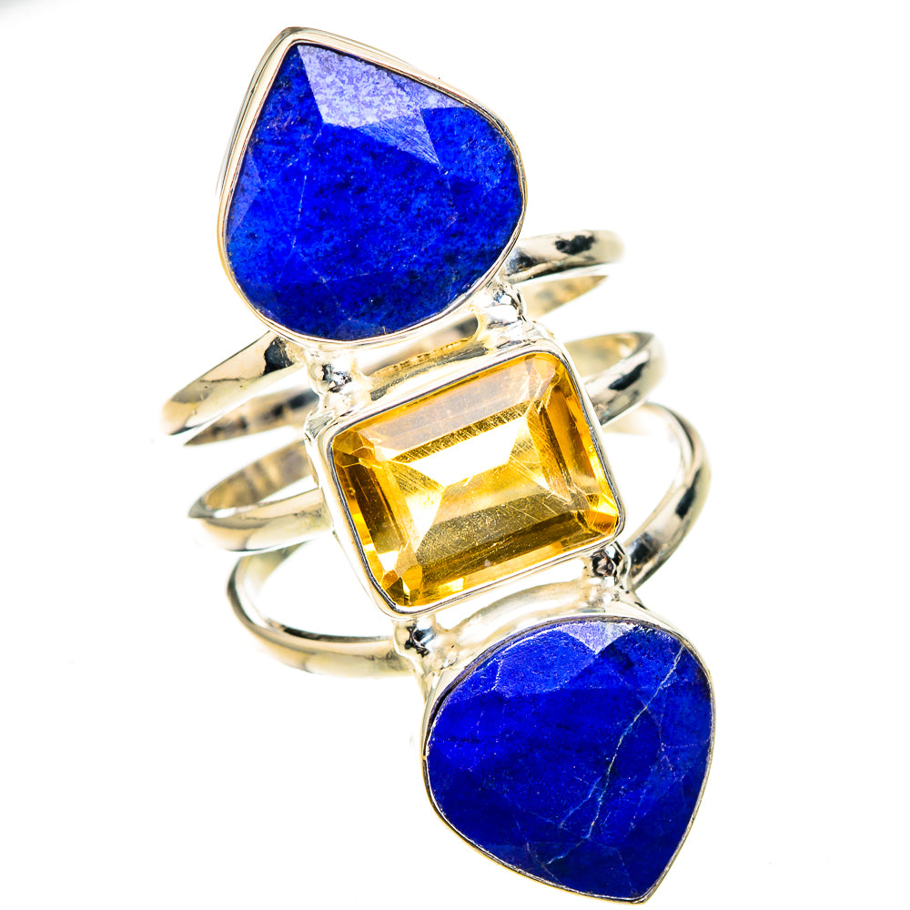Lapis Lazuli, Citrine Rings handcrafted by Anasilvercos - RING126976 - Photo 2