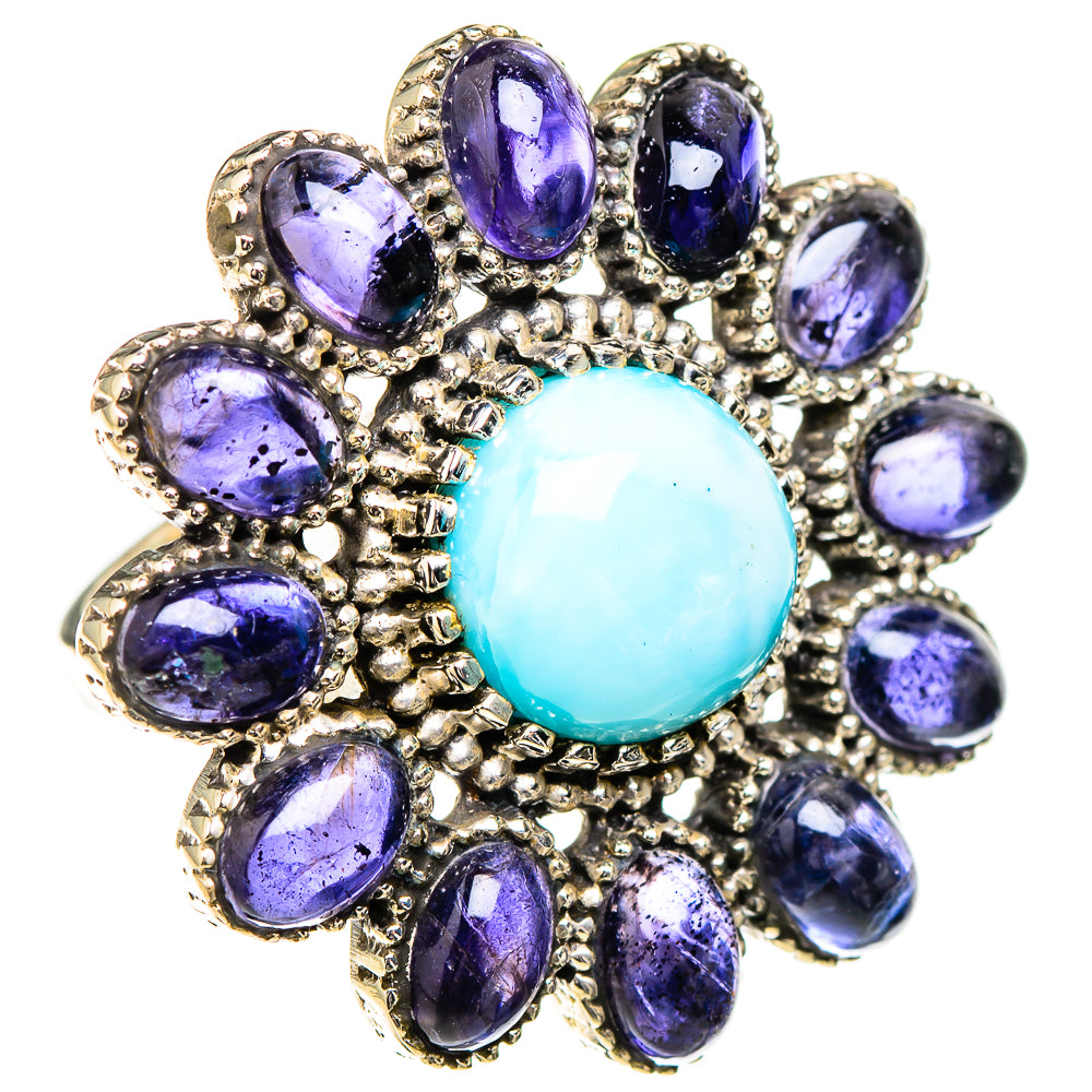 Larimar, Tanzanite Rings handcrafted by Anasilvercos - RING126990 - Photo 2