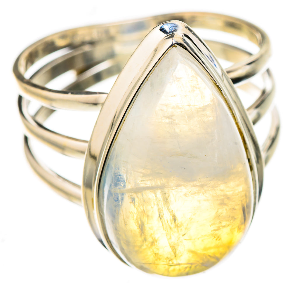 Rainbow Moonstone Rings handcrafted by Anasilvercos - RING127013 - Photo 2