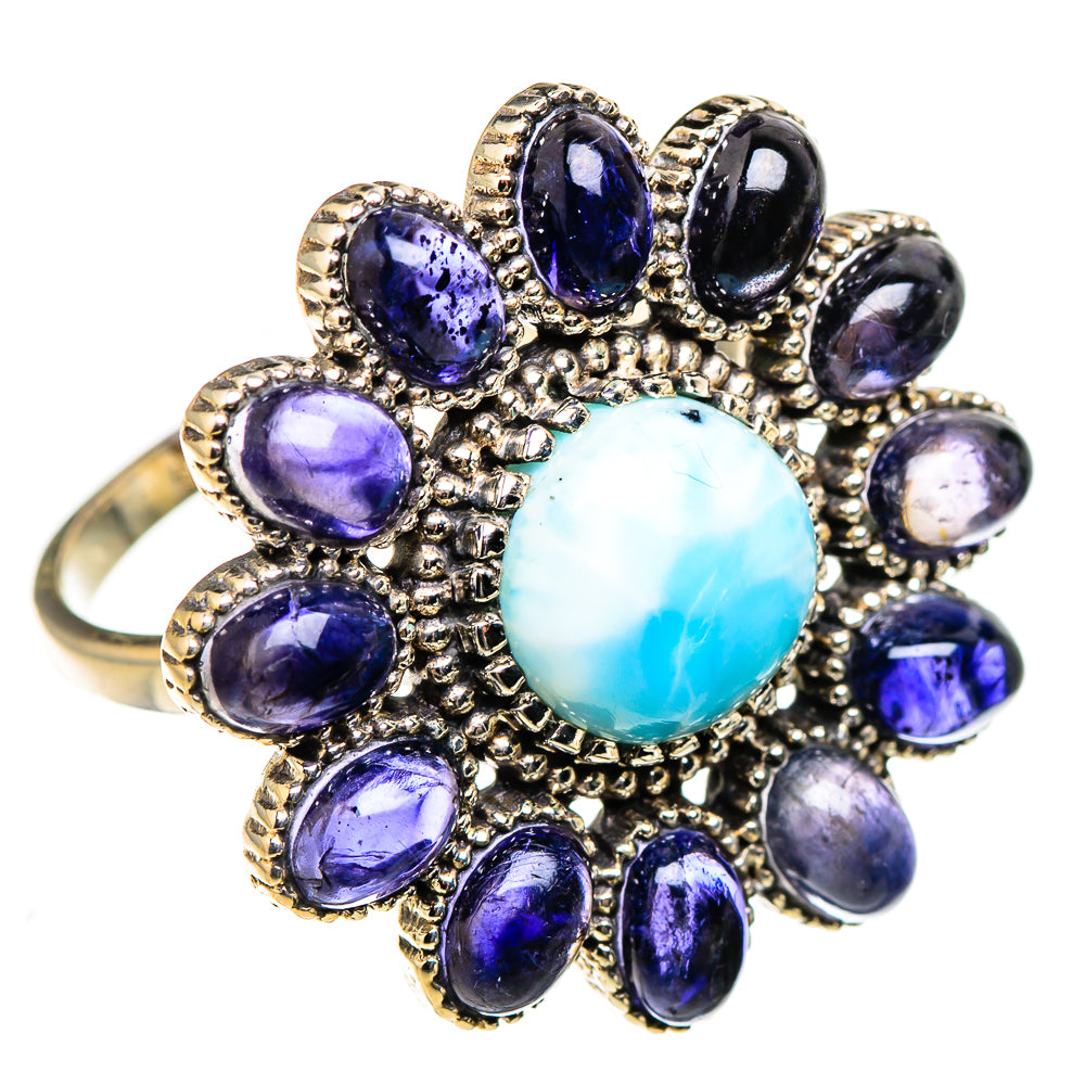 Larimar, Tanzanite Rings handcrafted by Anasilvercos - RING127017 - Photo 2