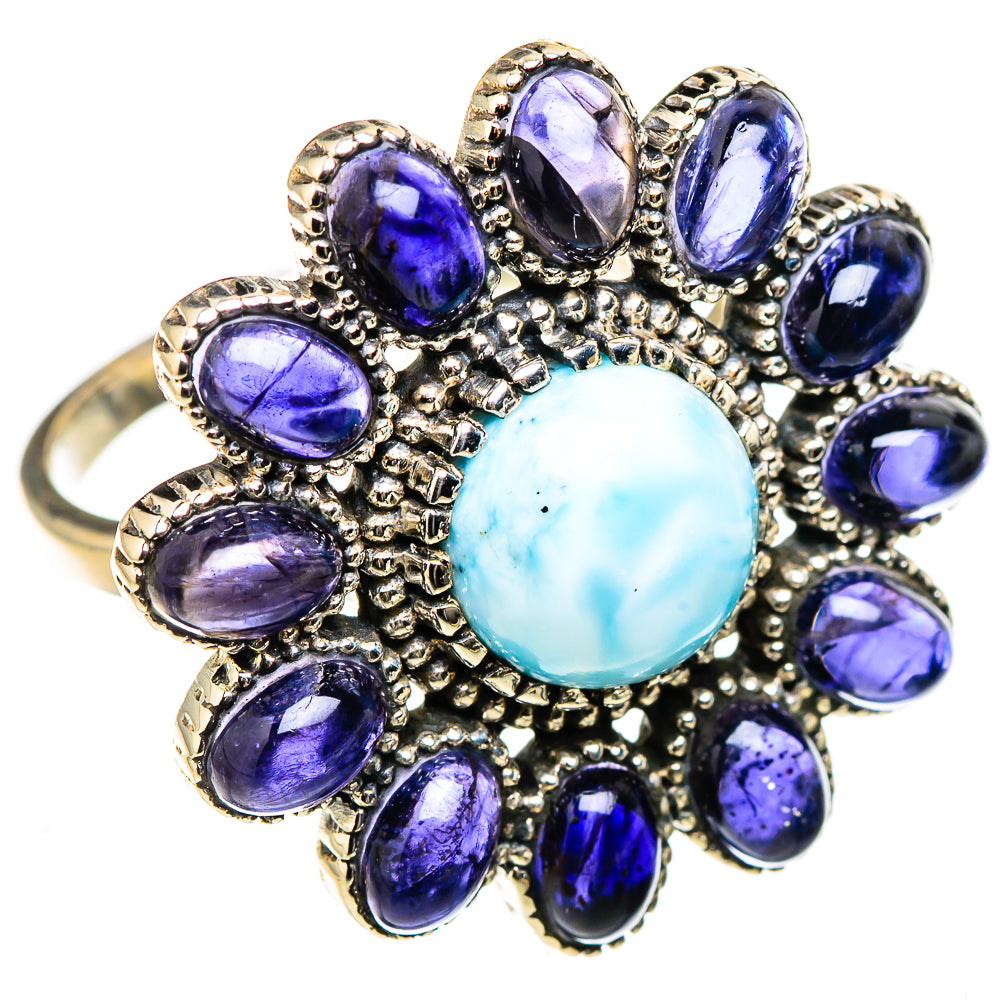 Larimar, Tanzanite Rings handcrafted by Anasilvercos - RING127036 - Photo 2