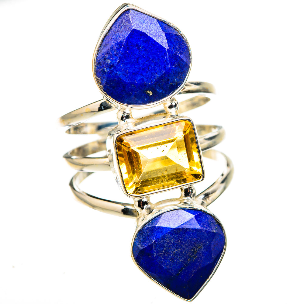 Lapis Lazuli, Citrine Rings handcrafted by Anasilvercos - RING127039 - Photo 2